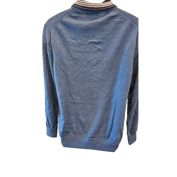 Brooks brothers blue 1/4 zip 100% merino wool EUC preppy casual warm winter XL - Picture 3 of 8